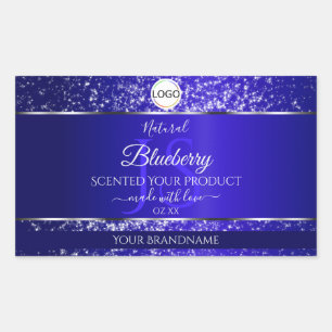 Royal Blue Logo Initials Glitter Product Labels