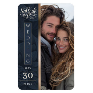 Royal Blue Luxe Bloom Flexible Photo Magnet