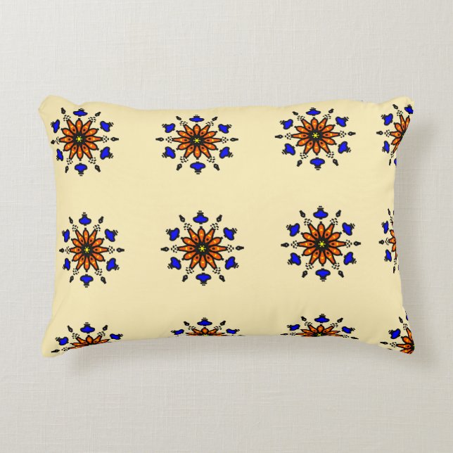 Royal Blue Mandala Decorative Cushion (Front)