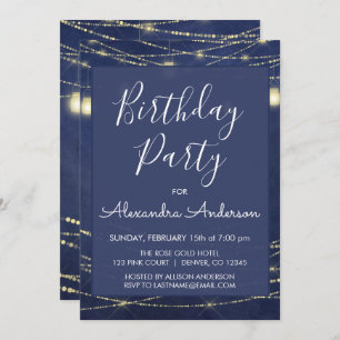 Royal Blue Mason Jars Any Age Birthday Invitation