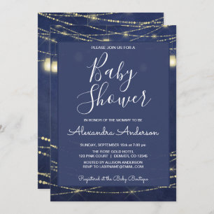 Royal Blue Mason Jars Boy's Baby Shower Party Invitation