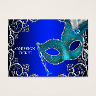 Royal Blue Masquerade Party Admission Tickets