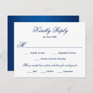 Royal Blue Meal Choice RSVP Card