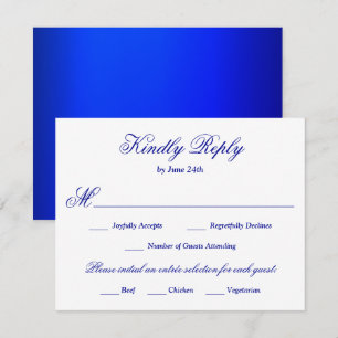 Royal Blue Meal Selection RSVP Card
