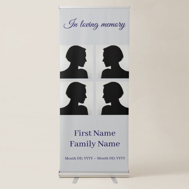 royal blue memorial  retractable banner (Front)