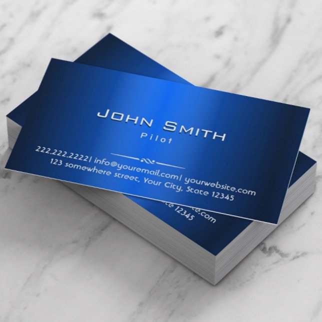 Royal Blue Metal Pilot/Aviator Business Card (Creator Uploaded)