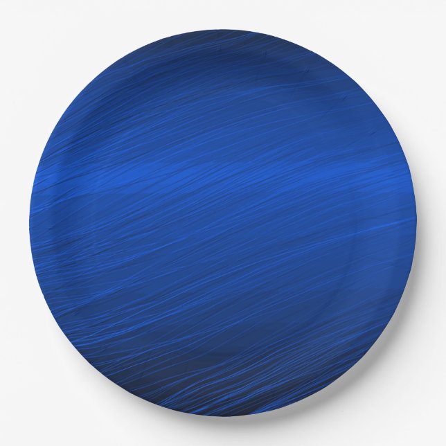 Royal Blue Metallic Graphic Paper Plate (Front)