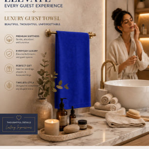 Royal Blue Minimalist Luxury Guest Towel Napkin