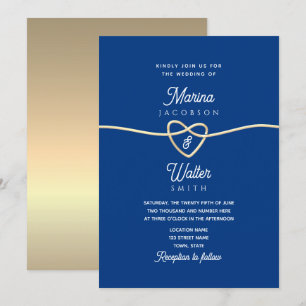 Royal Blue Minimalist Wedding Invitation