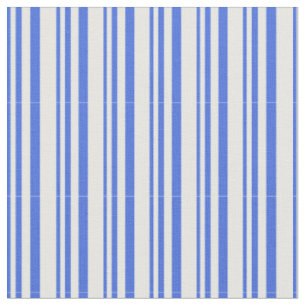 Royal Blue & Mint Cream Stripes Pattern Fabric