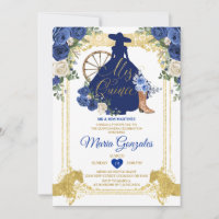 Royal Blue Mis Quince 15 Anos Gold Glitter