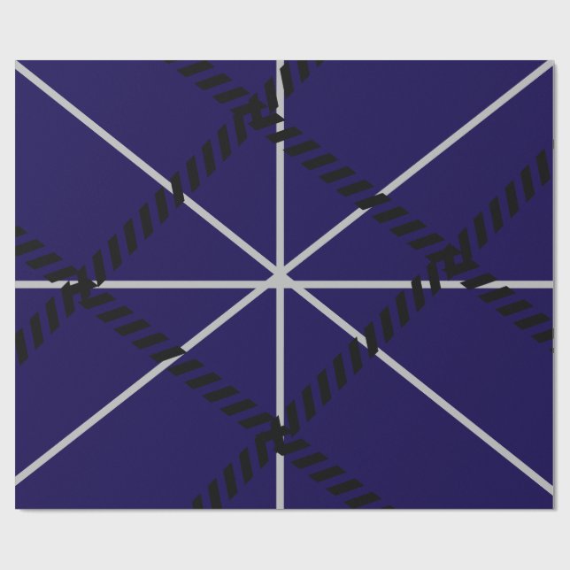 Royal Blue Modern Design  Wrapping Paper (Flat)