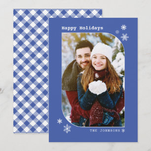 Royal Blue Modern Minimalist Photo Card