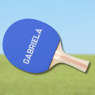 Royal Blue Modern Name   Trendy Minimalist  Ping Pong Paddle