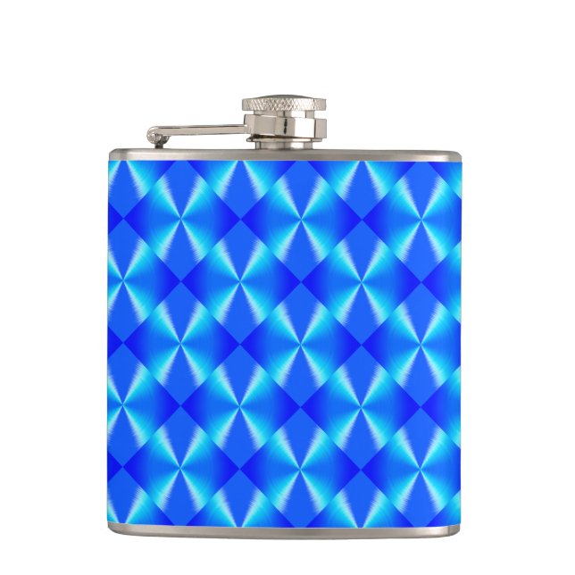 Royal Blue Modern Trendy Pattern Hip Flask (Front)