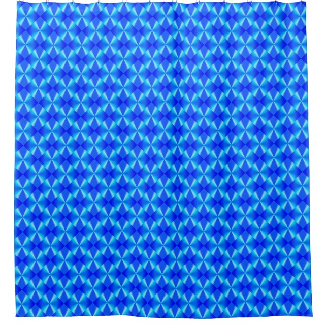 Royal Blue Modern Trendy Pattern Shower Curtain (Front)