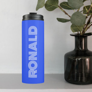 Royal Blue Modern Typography Personalised Name Thermal Tumbler