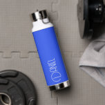 Royal Blue Modern Typography Personalised Water Bottle<br><div class="desc">Trendy, vacuum insulated water bottle that features personalised name in white, modern typography on a royal blue colour background. Personalise bottle by editing name and replacing name with your own as desired. Perfect for a birthday gift, wedding groomsman gift, etc. Select your water bottle style. Select your water bottle style....</div>