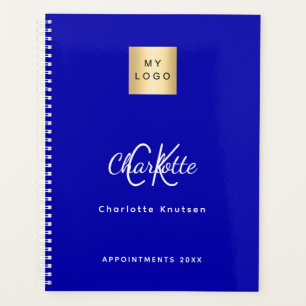 Royal blue monogram business logo 2025 planner