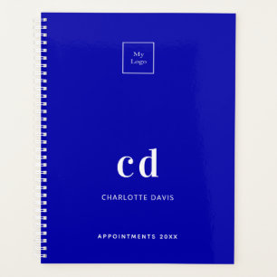 Royal blue monogram business logo 2025 planner