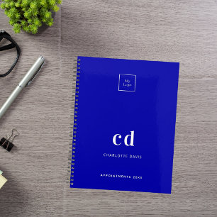 Royal blue monogram business logo 2025 planner