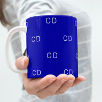 Royal blue monogram initials pattern