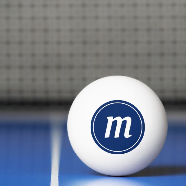 Royal Blue Monogram Personalised Ping Pong Balls (Net)