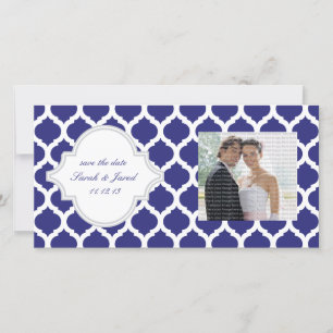 Royal Blue Moroccan Save the Date Photo Cards