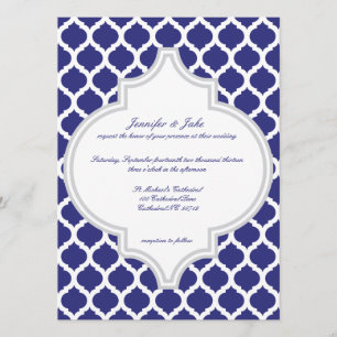 Royal Blue Moroccan Wedding Invitations