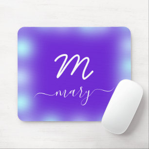 Royal Blue Navy Name Monogram Cobalt Indygo Mouse Mat
