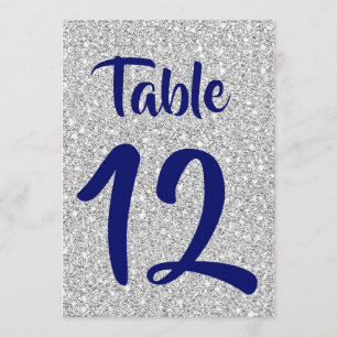Royal Blue Numbers on a Silver Glitter Background  Programme