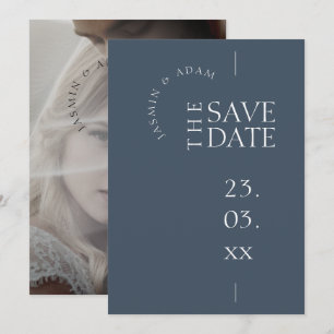 Royal Blue Opulence Simple Photo Wedding Save The Date
