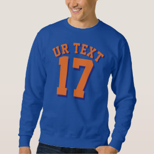 Royal Blue & Orange Adults   Sports Jersey Design Sweatshirt