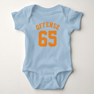 Royal Blue & Orange Baby Sports Jersey Design Bodysuit