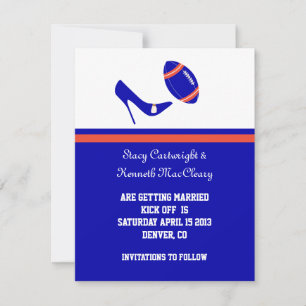 Royal Blue & Orange Football Save The Date