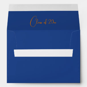 Royal Blue & Orange Typography Graduation Envelope