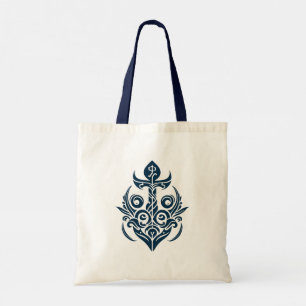Royal Blue Ornamental Boath Anchor Tote Bag