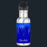 Royal blue paint dripping name script 532 ml water bottle<br><div class="desc">A chic royal blue background,  decorated with paint drips,  dripping look.  Personalise and add a name written with a modern,  elegant hand lettered style script.</div>