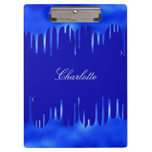 Royal blue paint dripping name script  clipboard