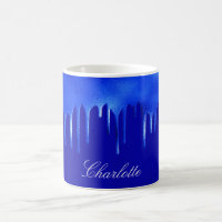 Royal blue paint dripping name script