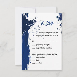 Royal Blue Paint Splatter - Invitation RSVP