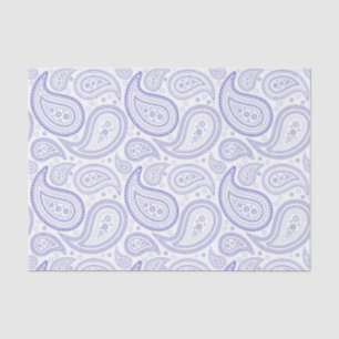 Royal Blue Paisley Pattern on White Tissue Paper