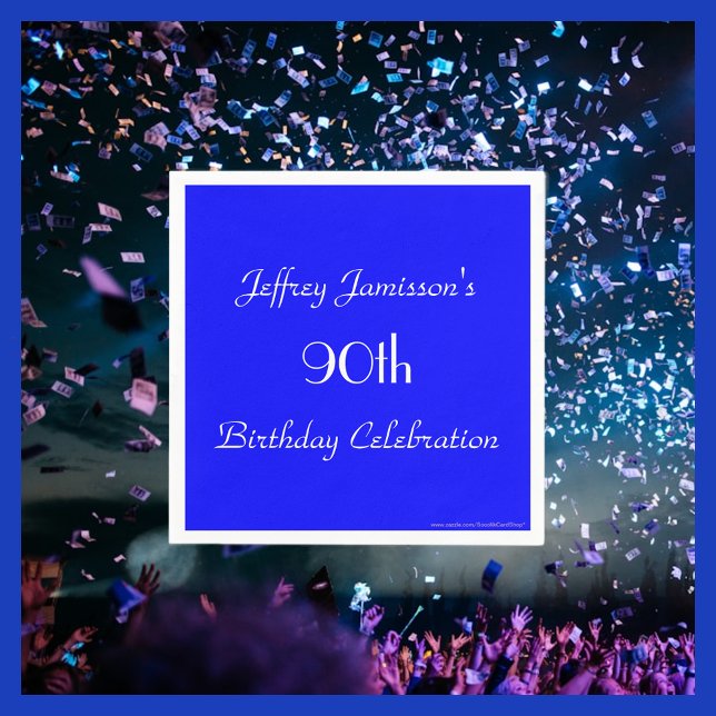 Royal Blue Paper Napkins, 90th Birthday Party Napkin (Creator Uploaded)