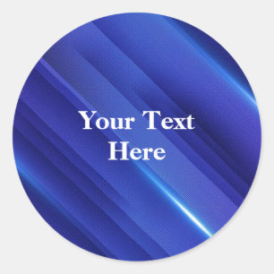 Royal Blue Pattern with white text Classic Round Sticker