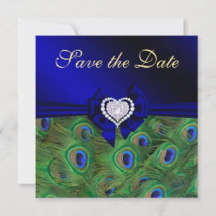 Royal Blue  Peacock Save the Date