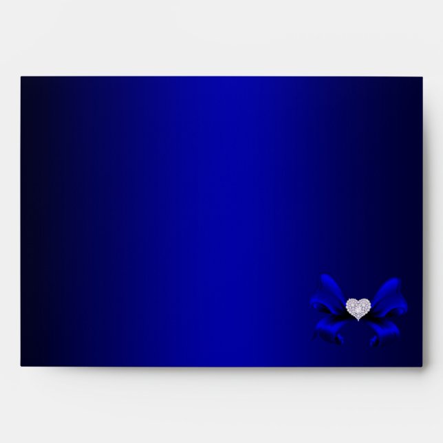 Royal Blue Peacock Wedding Envelope (Front)