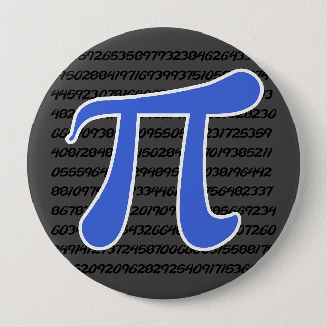 Royal Blue Pi Symbol 10 Cm Round Badge (Front)