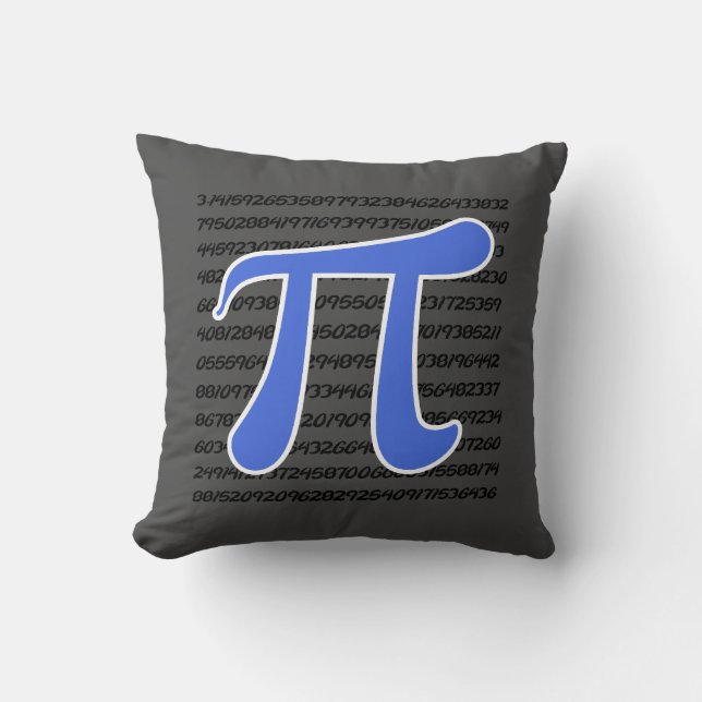 Royal Blue Pi Symbol Cushion (Front)