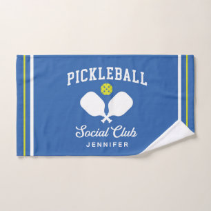 Royal Blue Pickleball Social Club Custom Name Hand Towel
