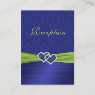 Royal Blue Pleats and Chartreuse Reception Card